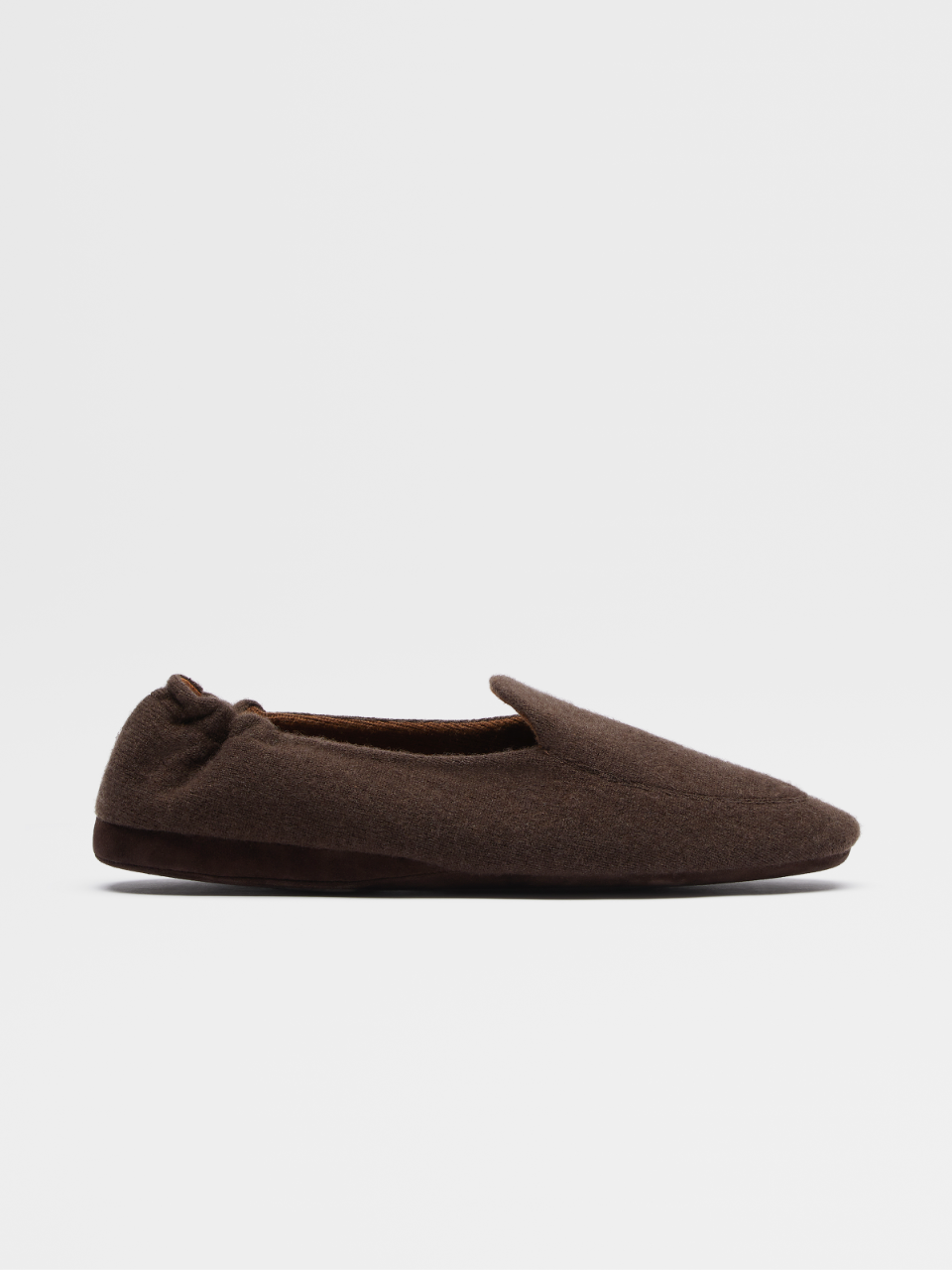 Dark Brown Cashmere Slippers